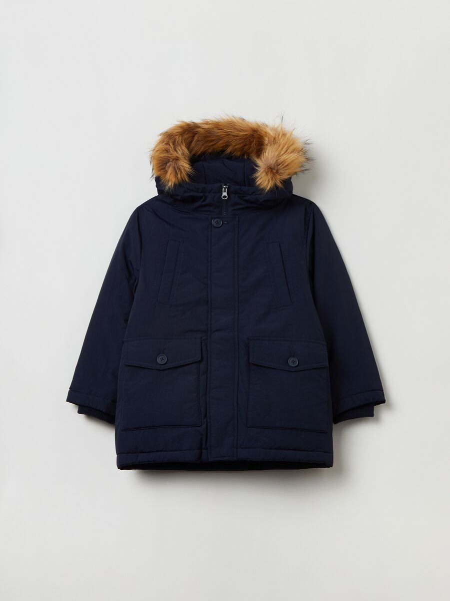 Parka with faux fur hood_3