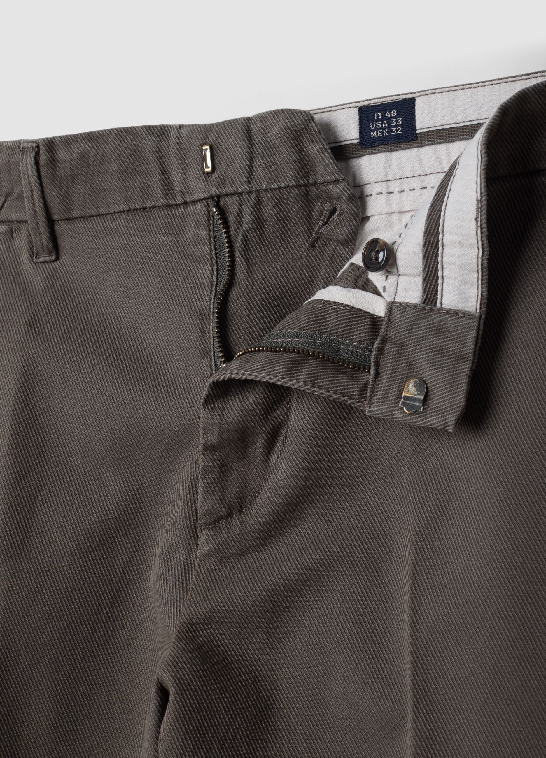 Grey regular tapered-fit stretch cotton twill chinos