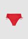 Red bikini bottoms in stretch fabric with side ties_0