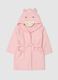 Pink pure cotton baby girls&rsquo; cow bathrobe_0