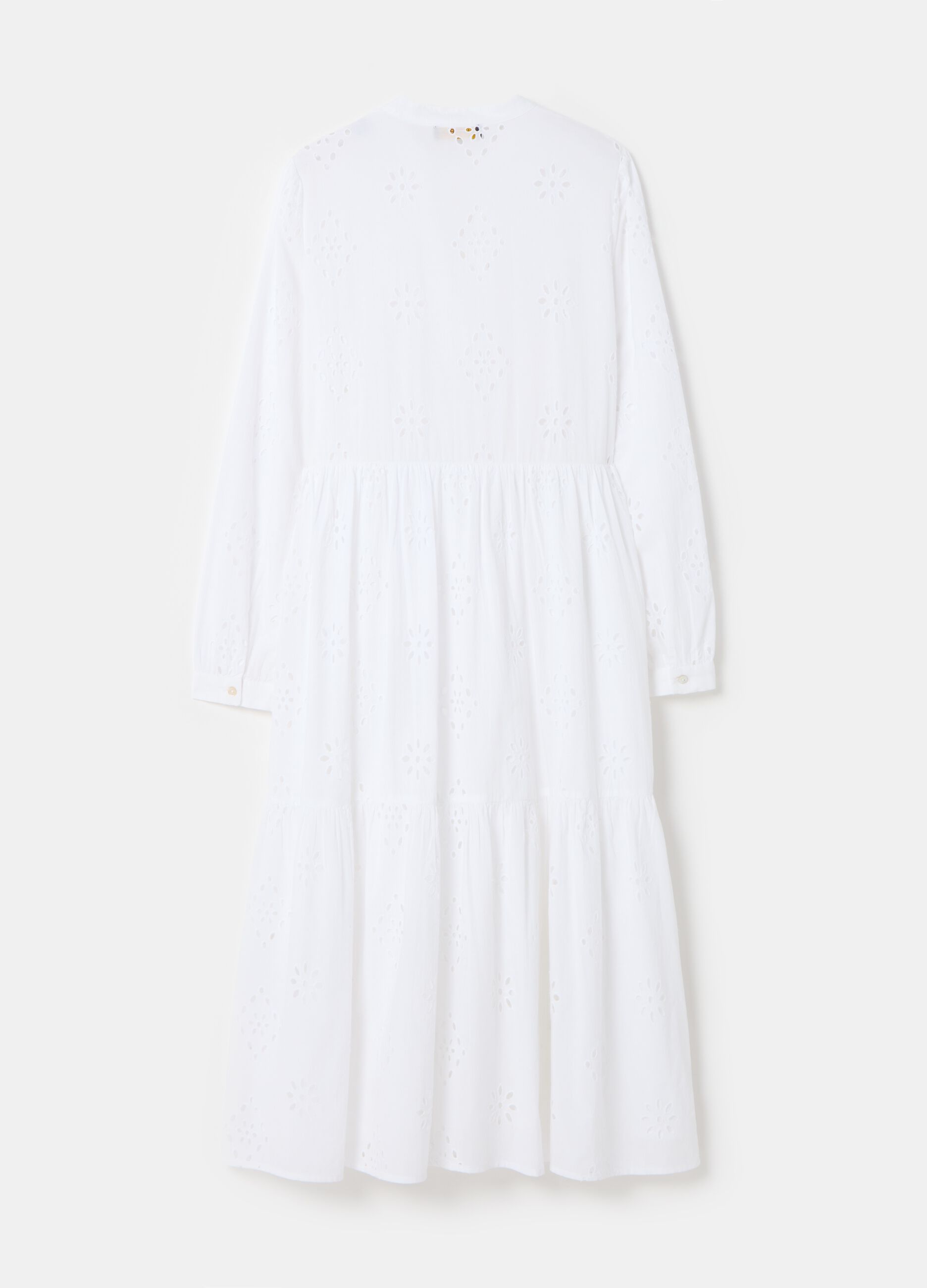Broderie anglaise dress with V neck