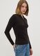 T-shirt marrone in viscosa, seta e lana elasticizzata girocollo regular fit_2