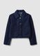 Blue cropped pure cotton denim jacket, regular fit_4