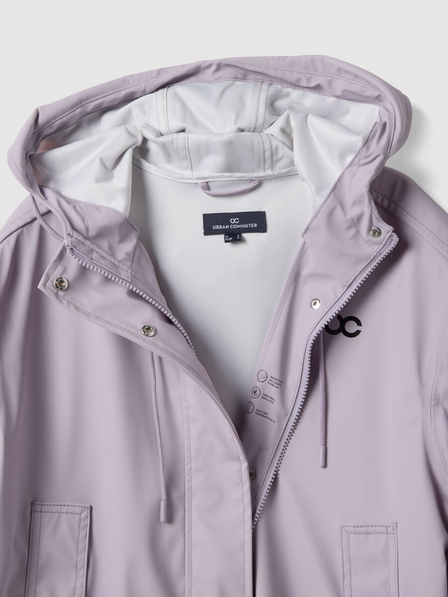 Purple waterproof hooded jacket with regular fit_5