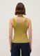 Yellow regular fit stretch cotton tank top_2