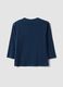 Blue oversized pure organic cotton T-shirt with chest pocket for boys_1