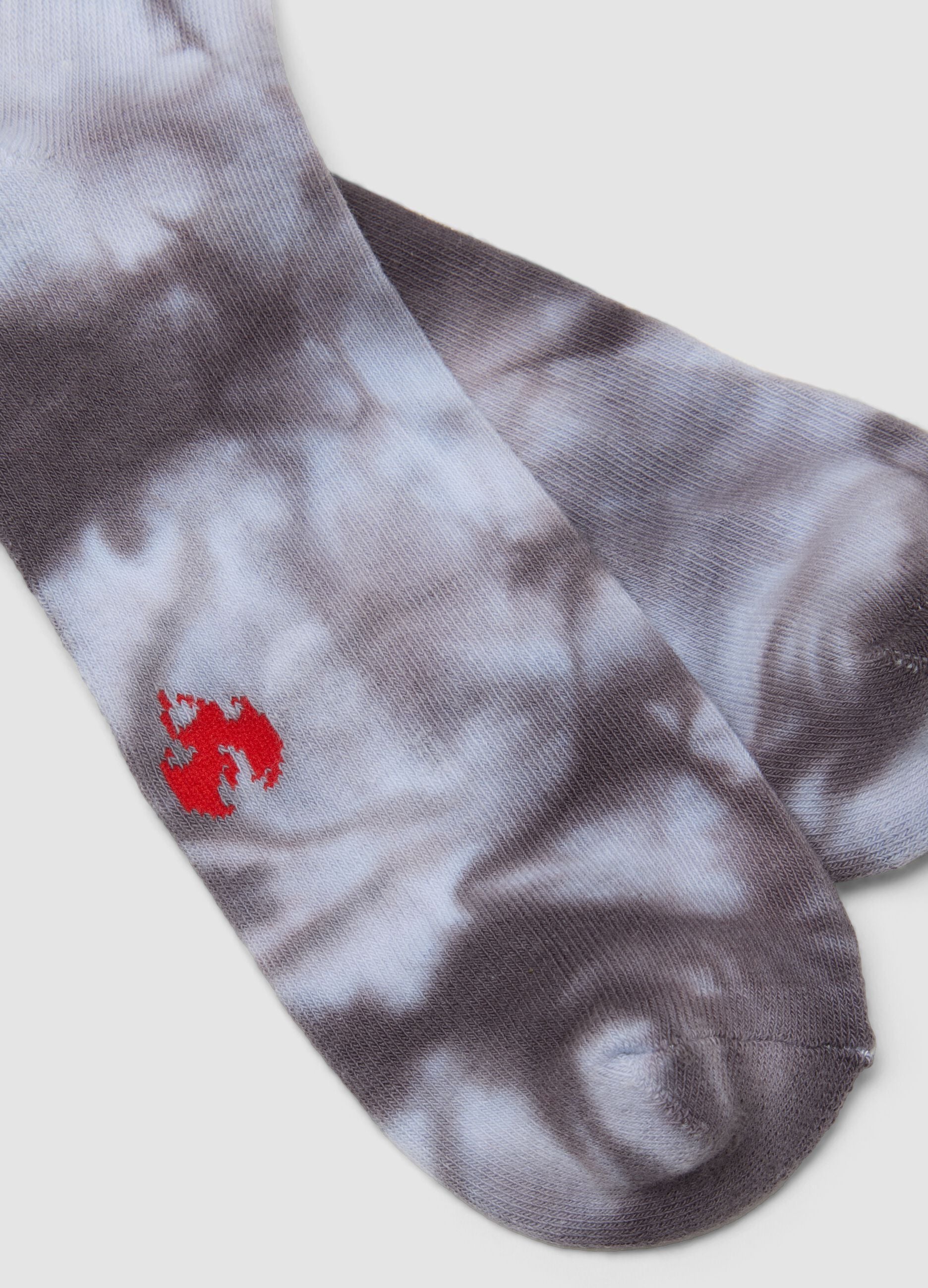 Grey stretch-cotton sports socks