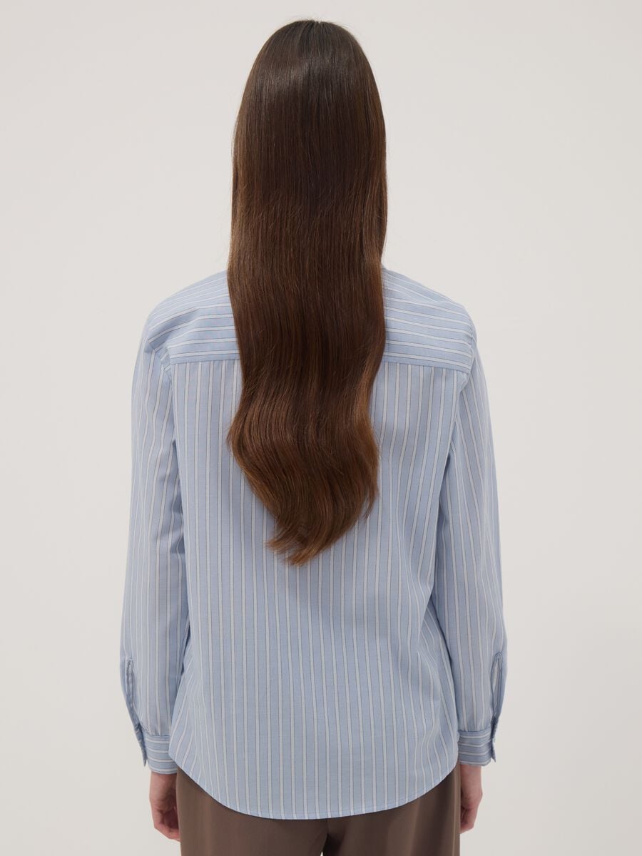 Blue striped long-sleeve slim-fit shirt_3