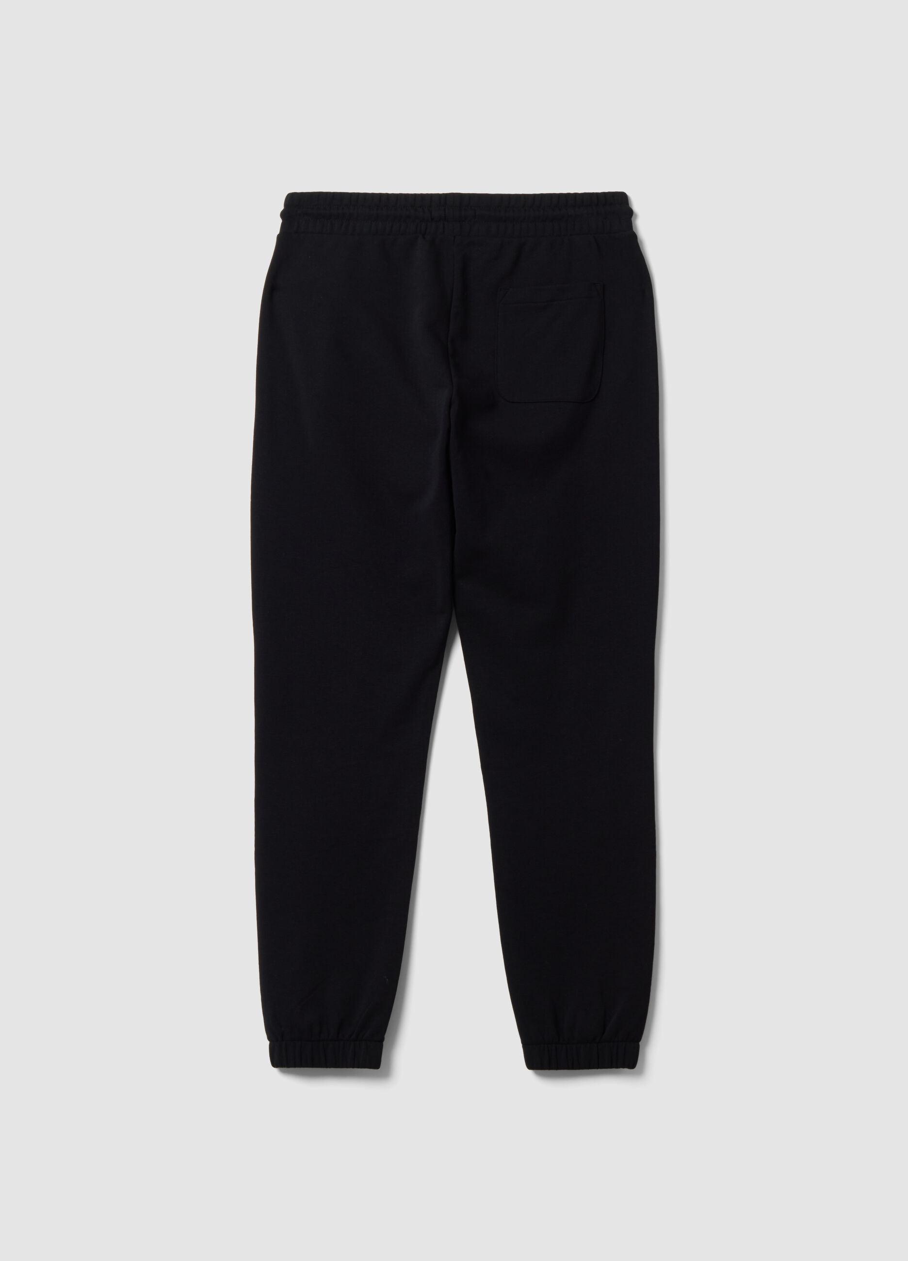 Black cotton-blend jogger trousers, regular fit