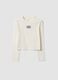 White pure organic cotton T-shirt with front slogan for girls_0