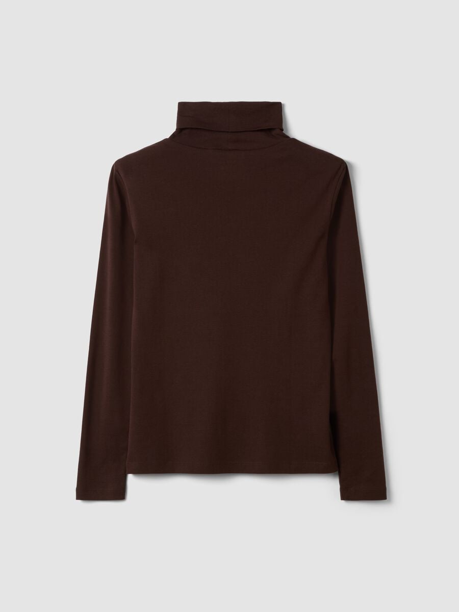 Brown pure cotton crew-neck T-shirt_6