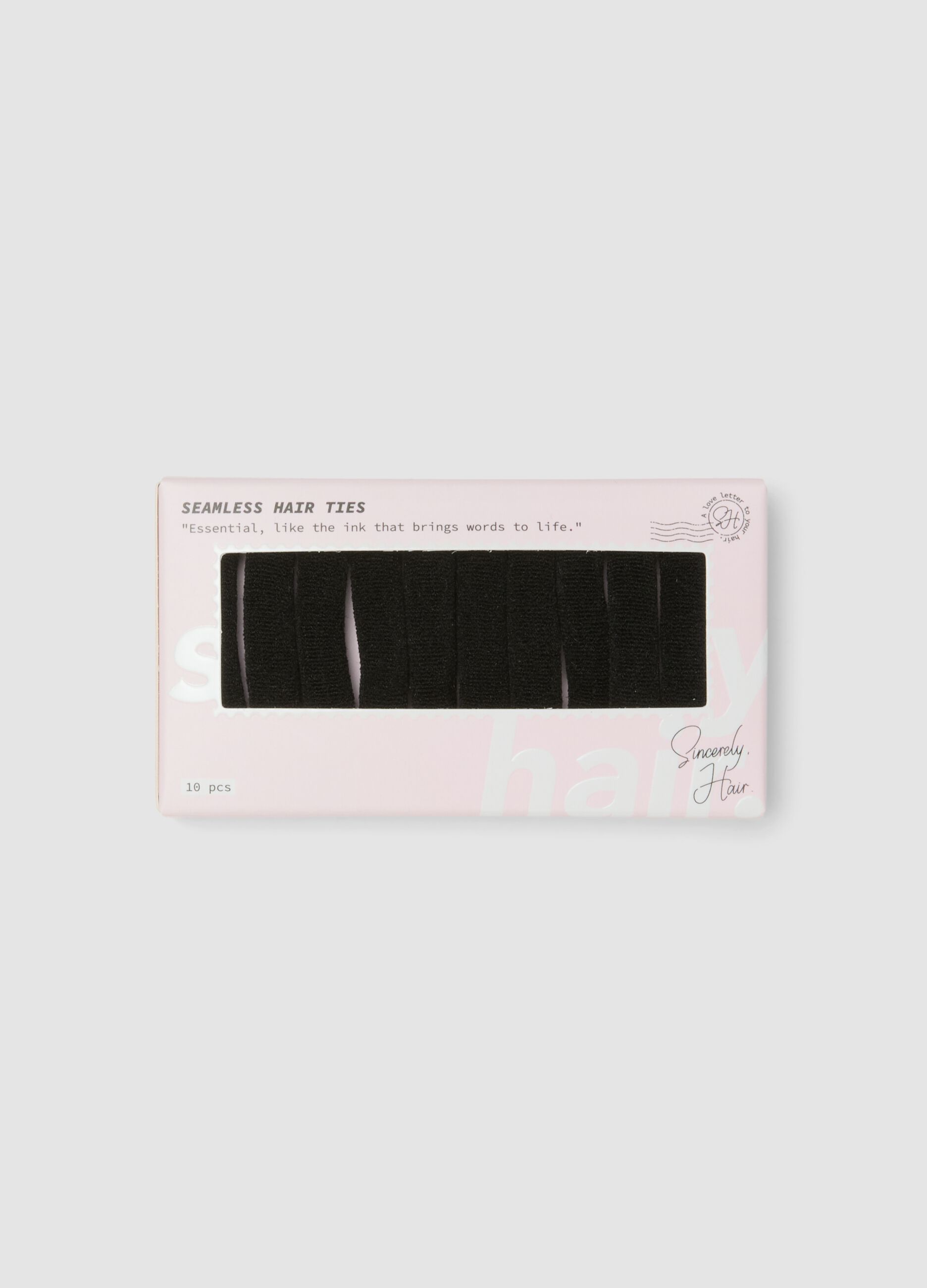 SINCERELY HAIR El&aacute;sticos de cabelo sem costuras, pack de 10, preto