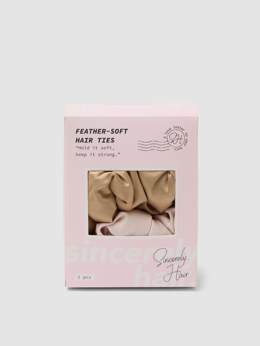 SINCERELY HAIR &Eacute;lastiques feather-soft 2 pi&egrave;ces XL Rose & Mocha_0