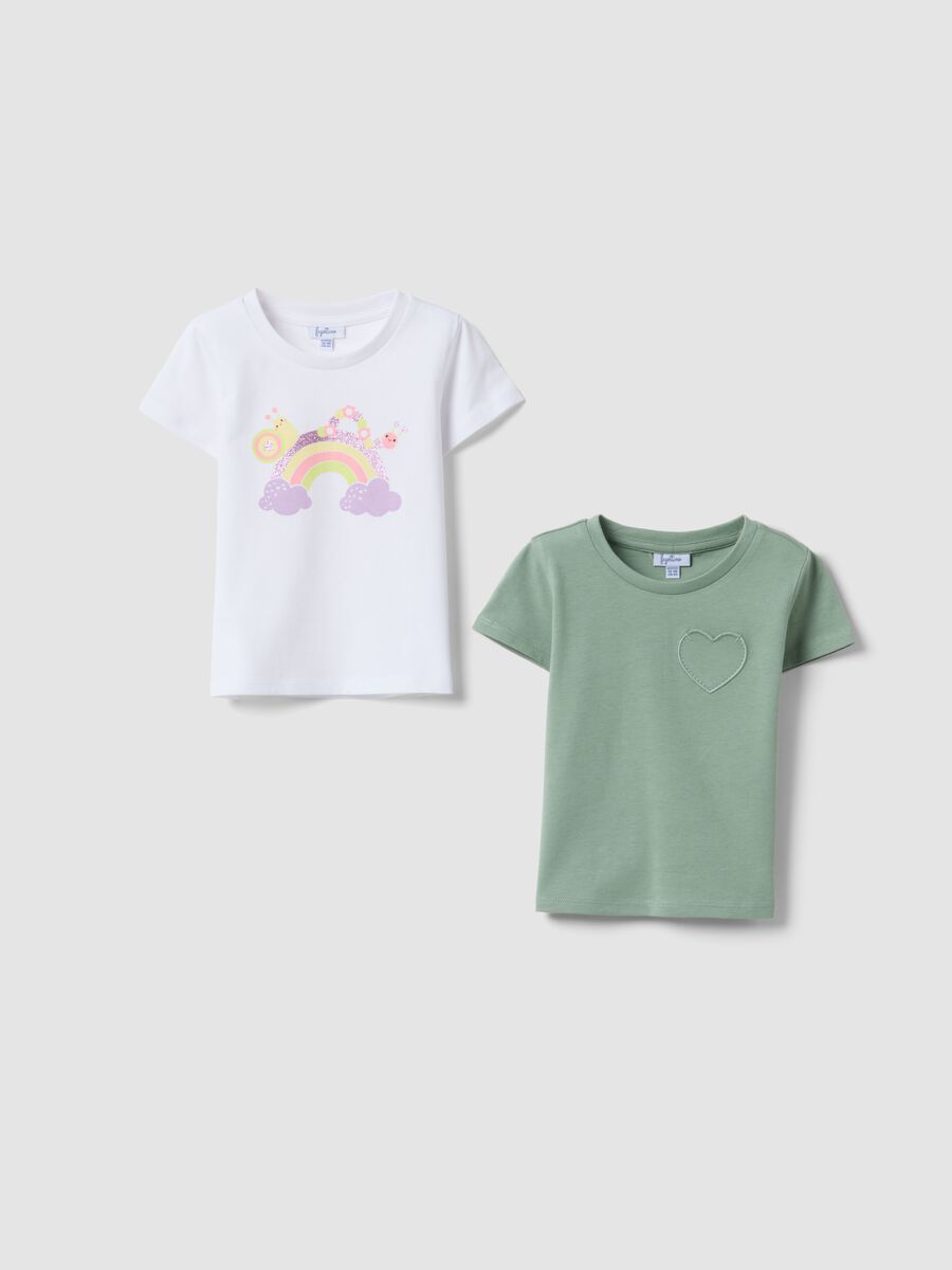 2er-Pack mehrfarbige T-Shirts aus reiner Baumwolle f&uuml;r Baby-M&auml;dchen_0