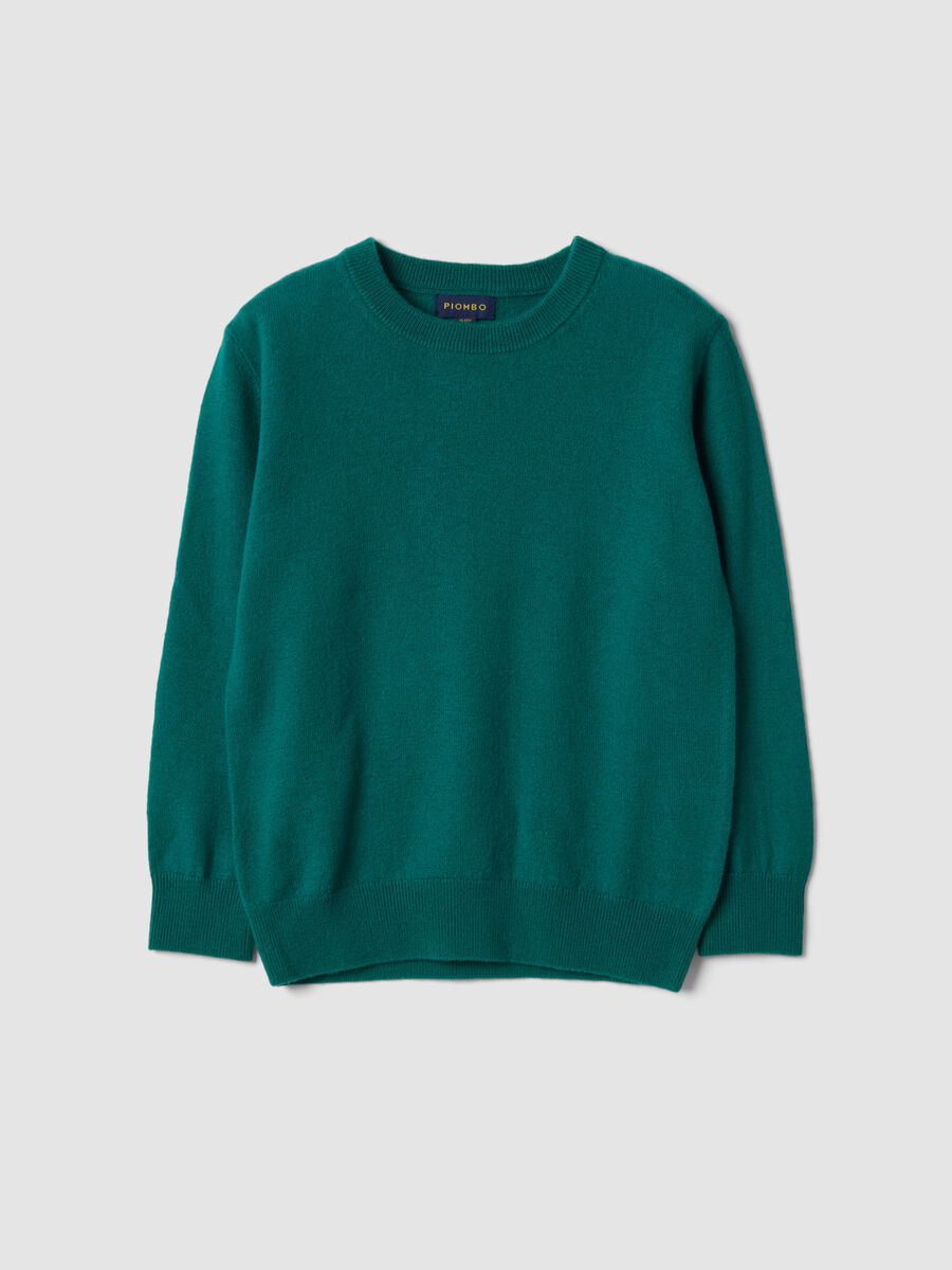Maglia verde in pura lana a maniche lunghe regular fit_0