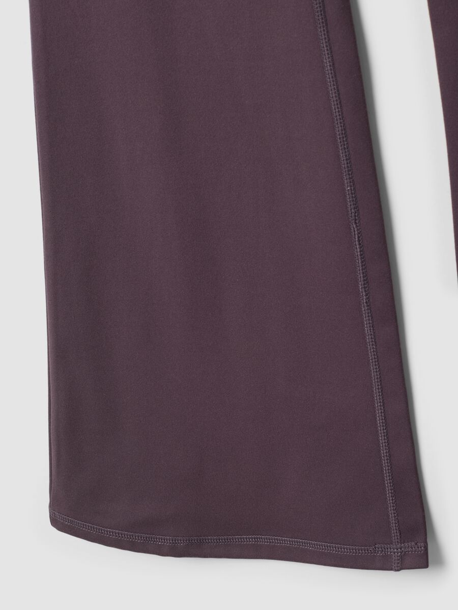 Purple Flared Leggings in Stretch Fabric_8