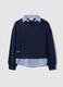 Blue cotton-blend regular fit jumper_4