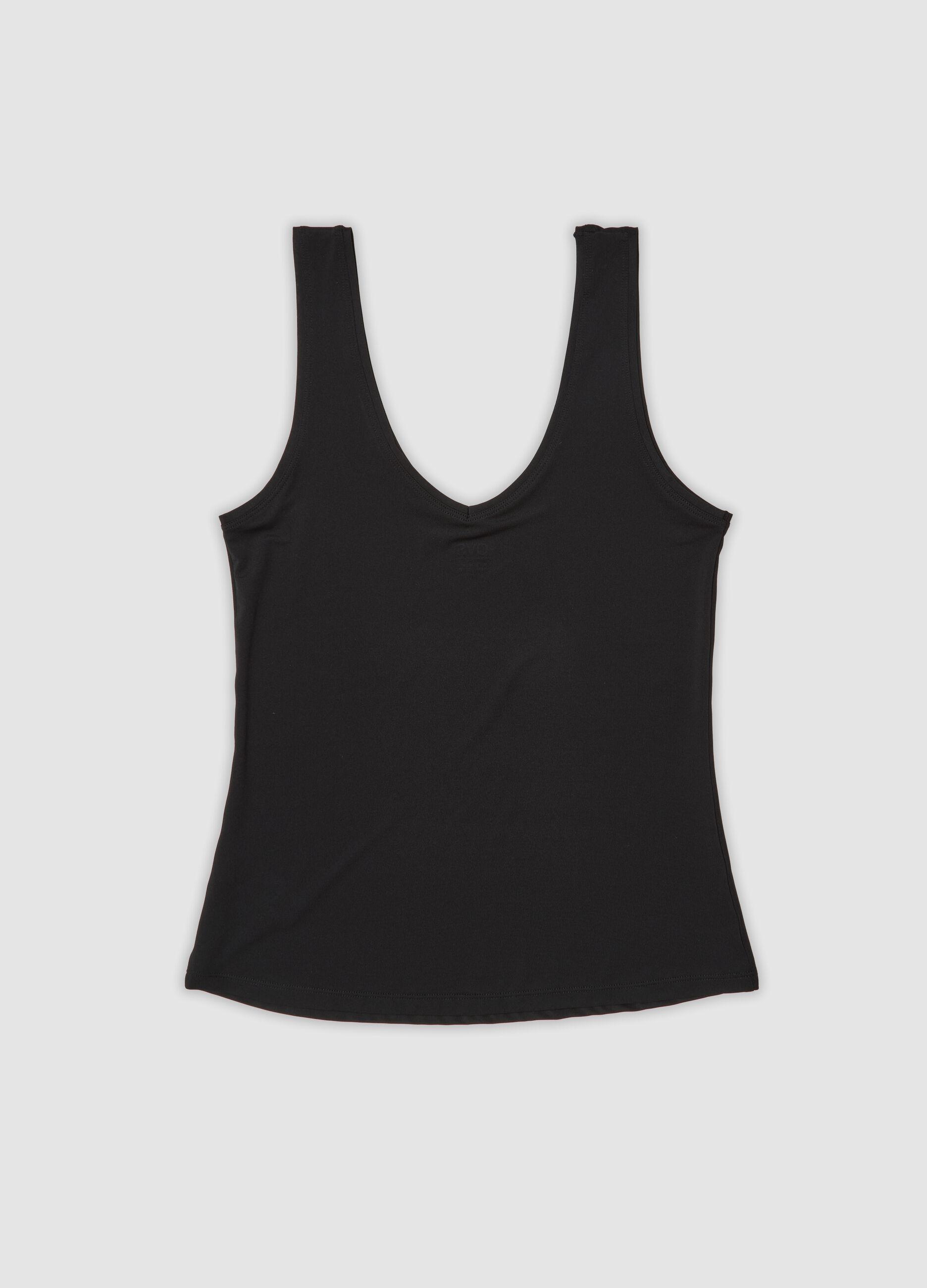 Black stretch vest top, regular fit