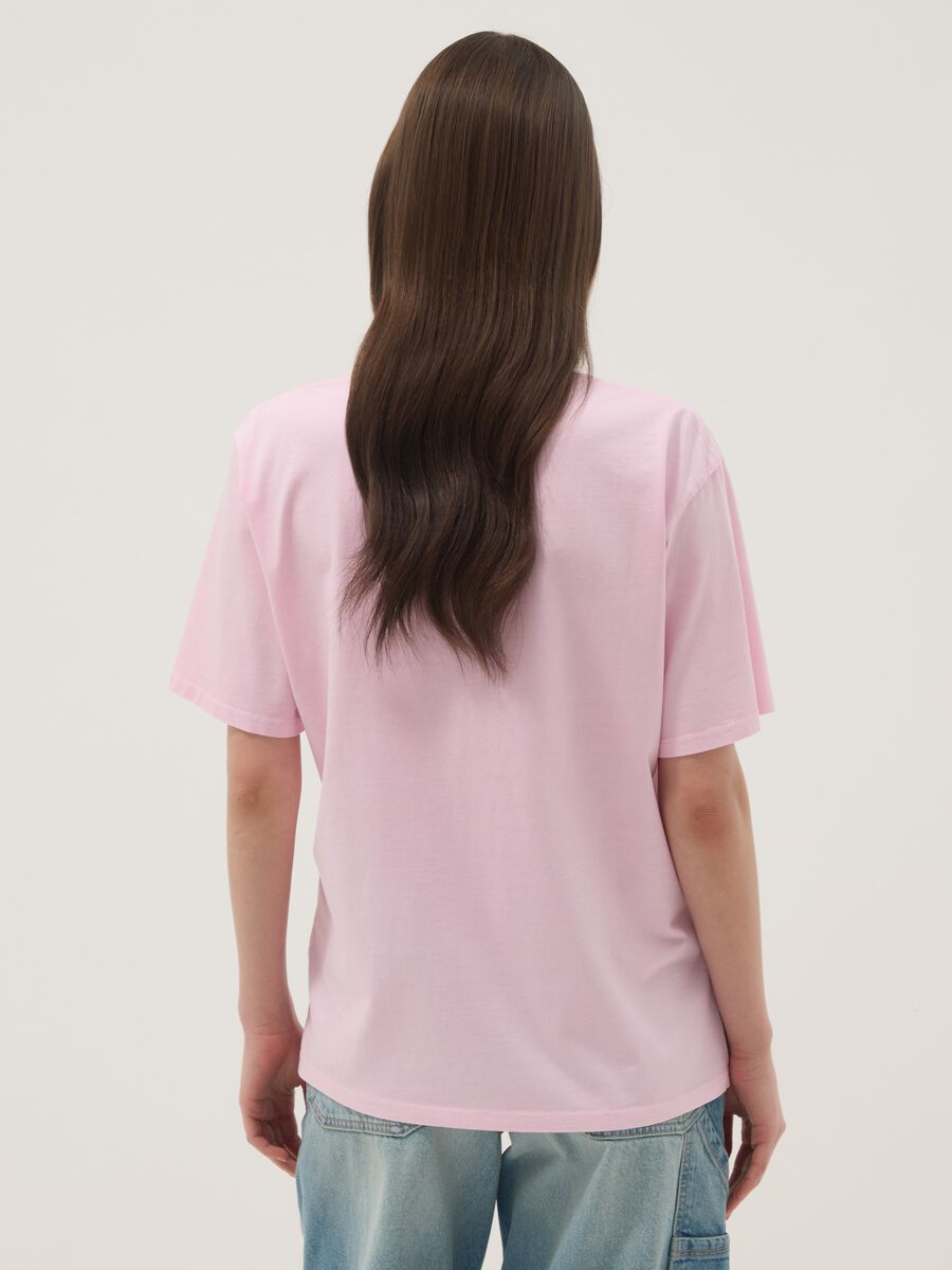Wei&szlig;es T-Shirt aus reiner Baumwolle mit Schriftzug, Relaxed Fit_3