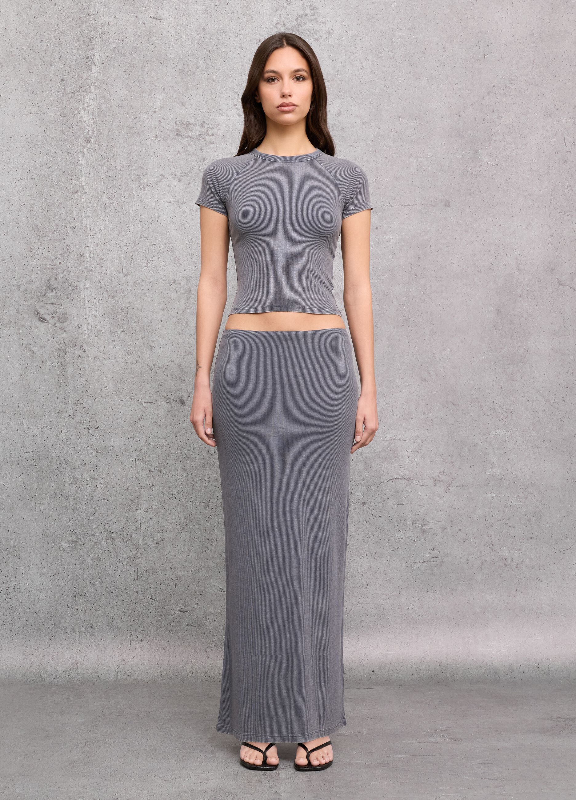 Ribbed Perfect T-shirt Vintage Grey