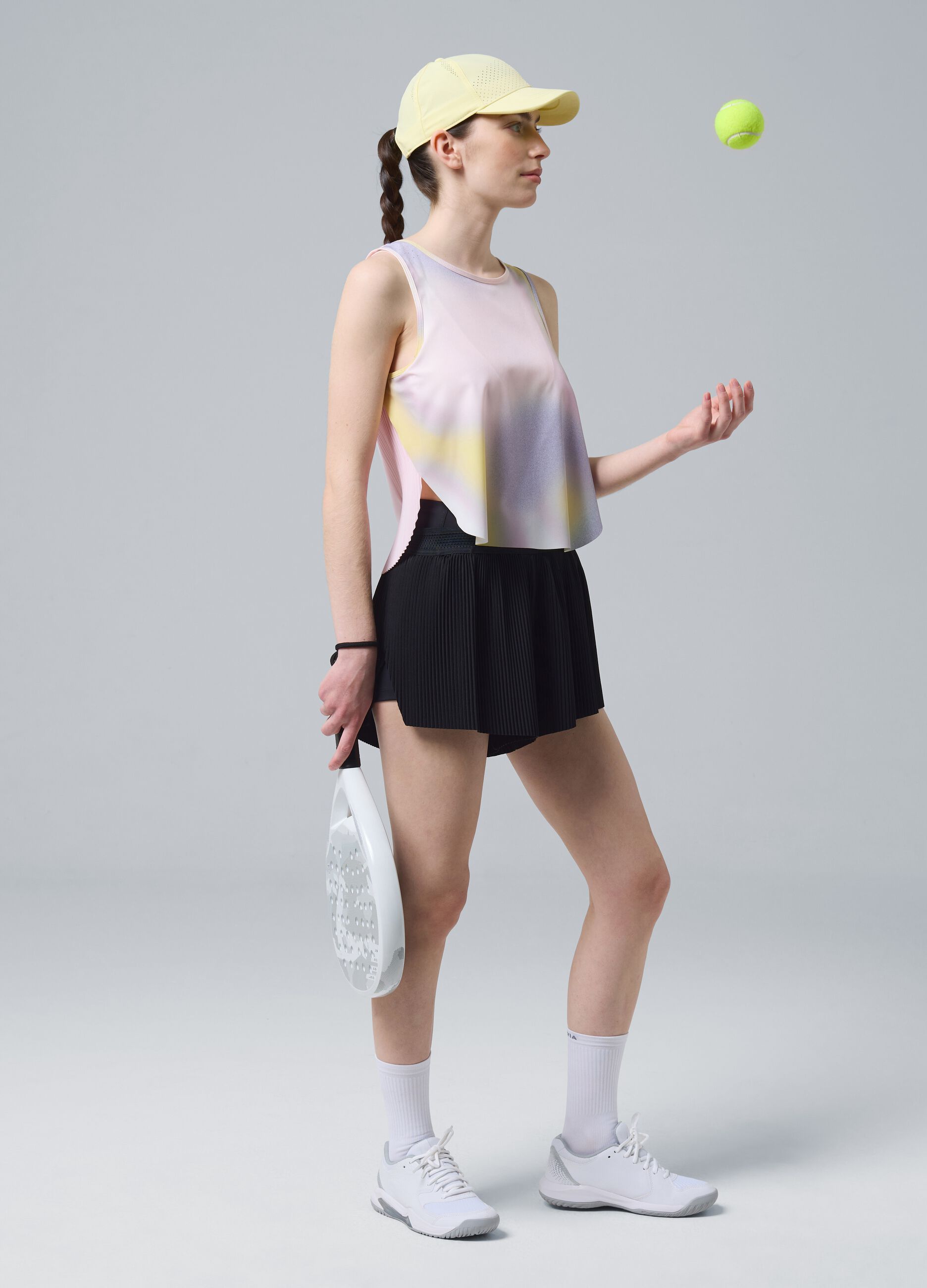 Plissiertes technisches Sporttop ALTAVIA COURT mit Tie-Dye-Effekt