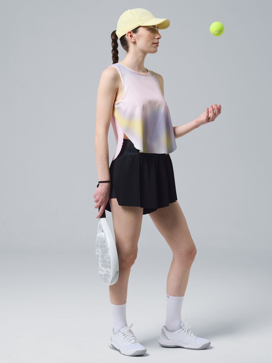 Plissiertes technisches Sporttop ALTAVIA COURT mit Tie-Dye-Effekt_1