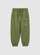 Green children's trousers in pure cotton regular fit with prints_0