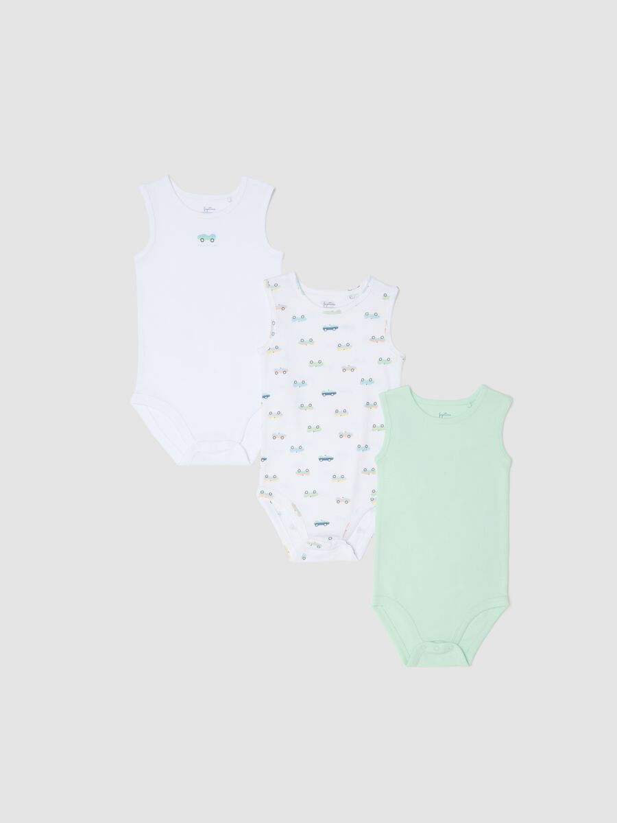 Lot de 3 bodies multicolores en pur coton pour b&eacute;b&eacute;_0