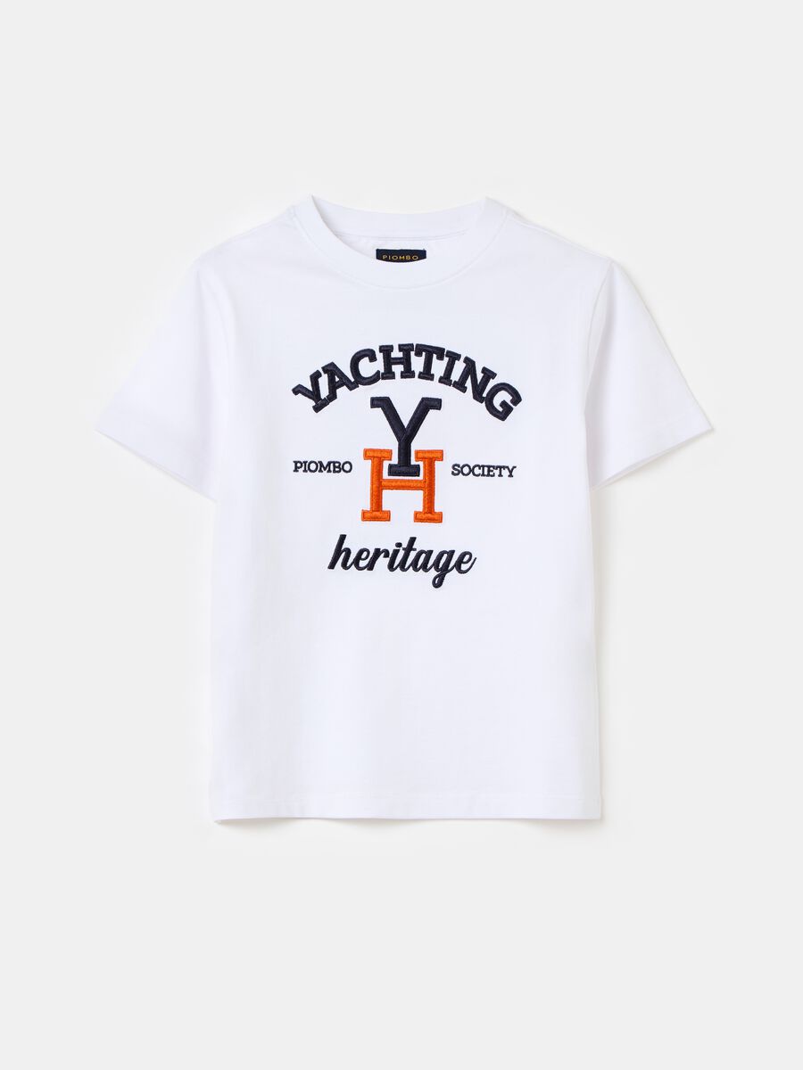 Cotton T-shirt with lettering embroidery_3