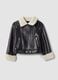 Black faux-leather stretch jacket_0