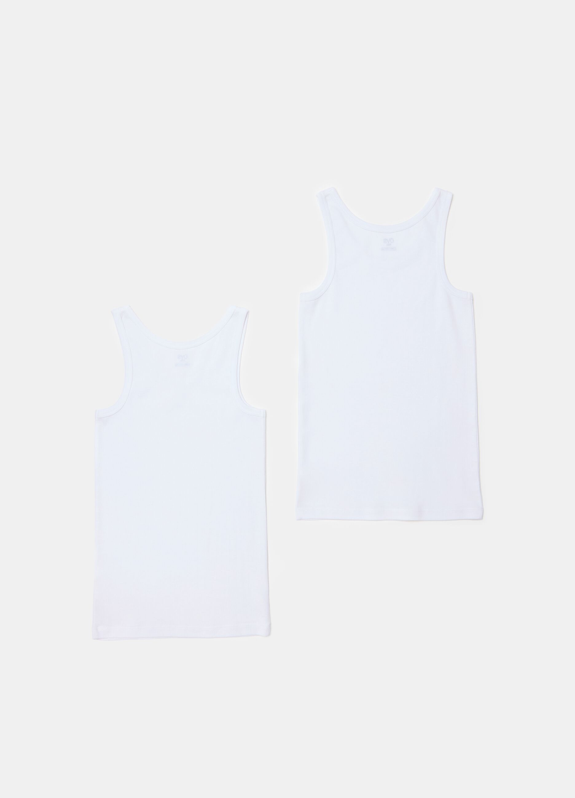 Two-pack racer back vests in organic cotton