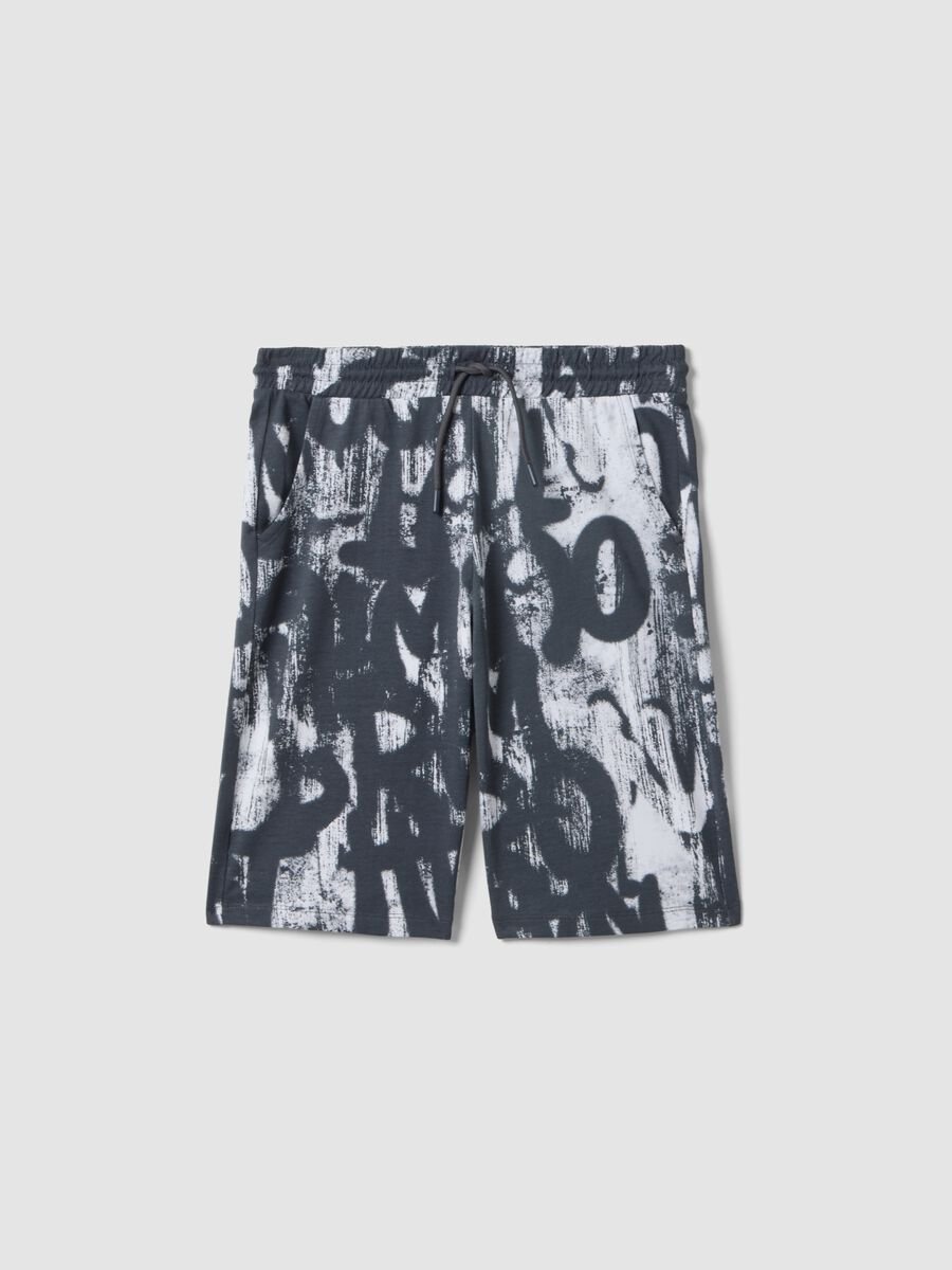 Boy's pure cotton shorts with multicolour print, regular fit_0