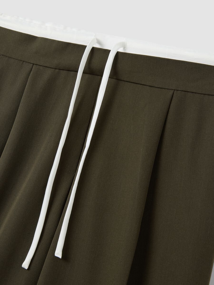 Green jogger trousers with regular fit and elastic waist_5