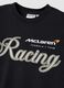 Schwarzes normales Fit T-Shirt aus reiner Baumwolle mit McLaren-Druck_5