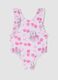 Pink Minnie print ruffle one-piece swimsuit for baby girls_0
