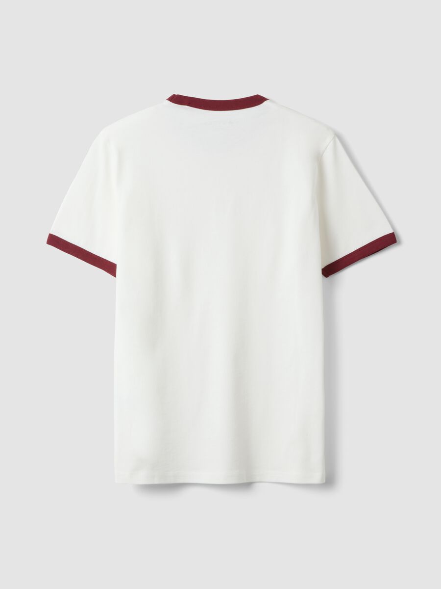 White crew-neck fitted T-shirt in pure cotton_6