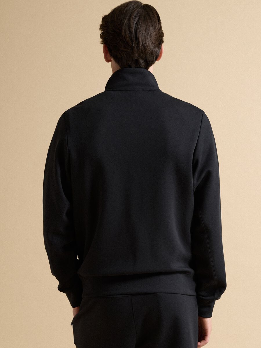 Full-zip nera con colletto in tessuto elasticizzato Easy Dry regular fit_3