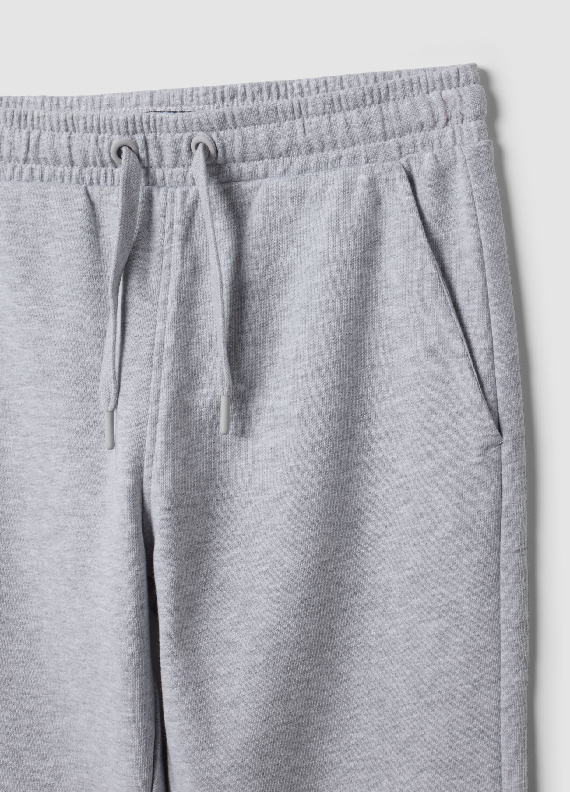 Grey joggers in pure organic cotton with drawstring for boys