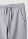 Grey joggers in pure organic cotton with drawstring for boys_2
