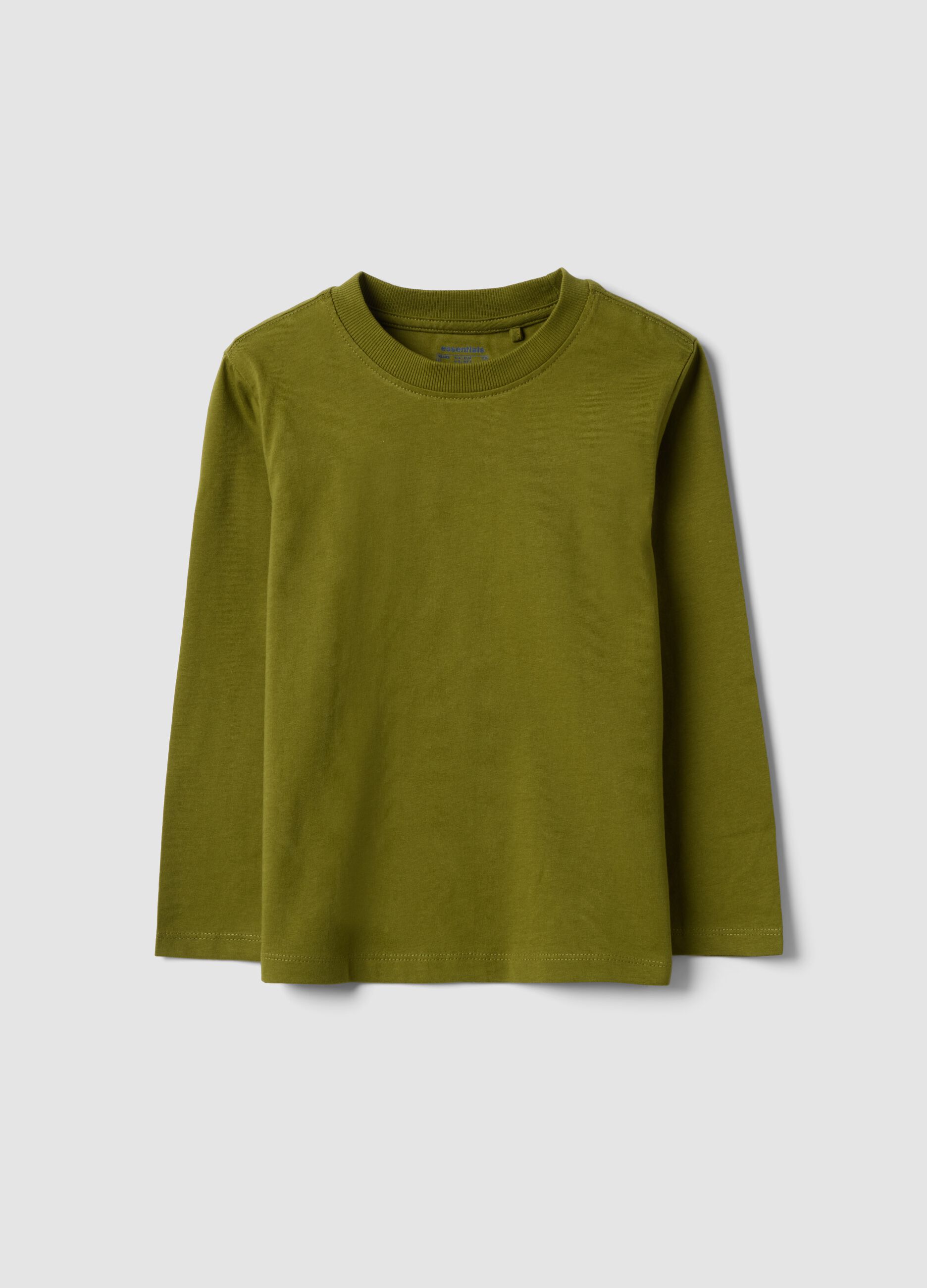 Gr&uuml;nes Langarm-T-Shirt aus Bio-Baumwolle