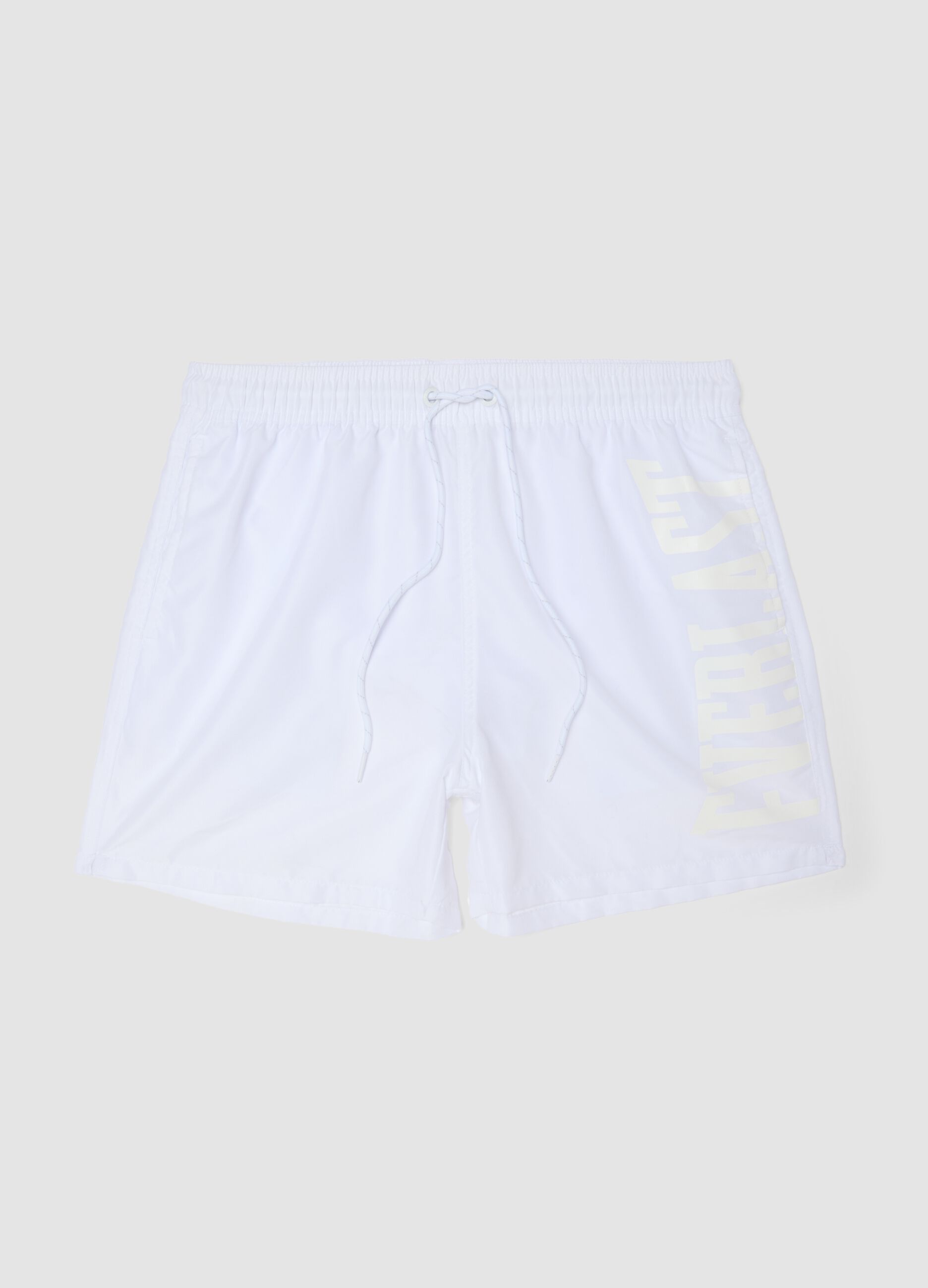 Wei&szlig;e Badeshorts mit Kordelzug