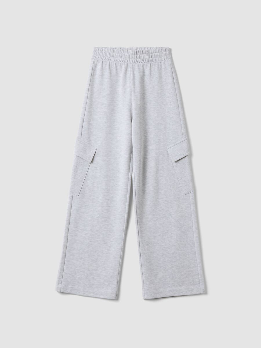 Pantaloni cargo grigi culotte in puro cotone per ragazza_3
