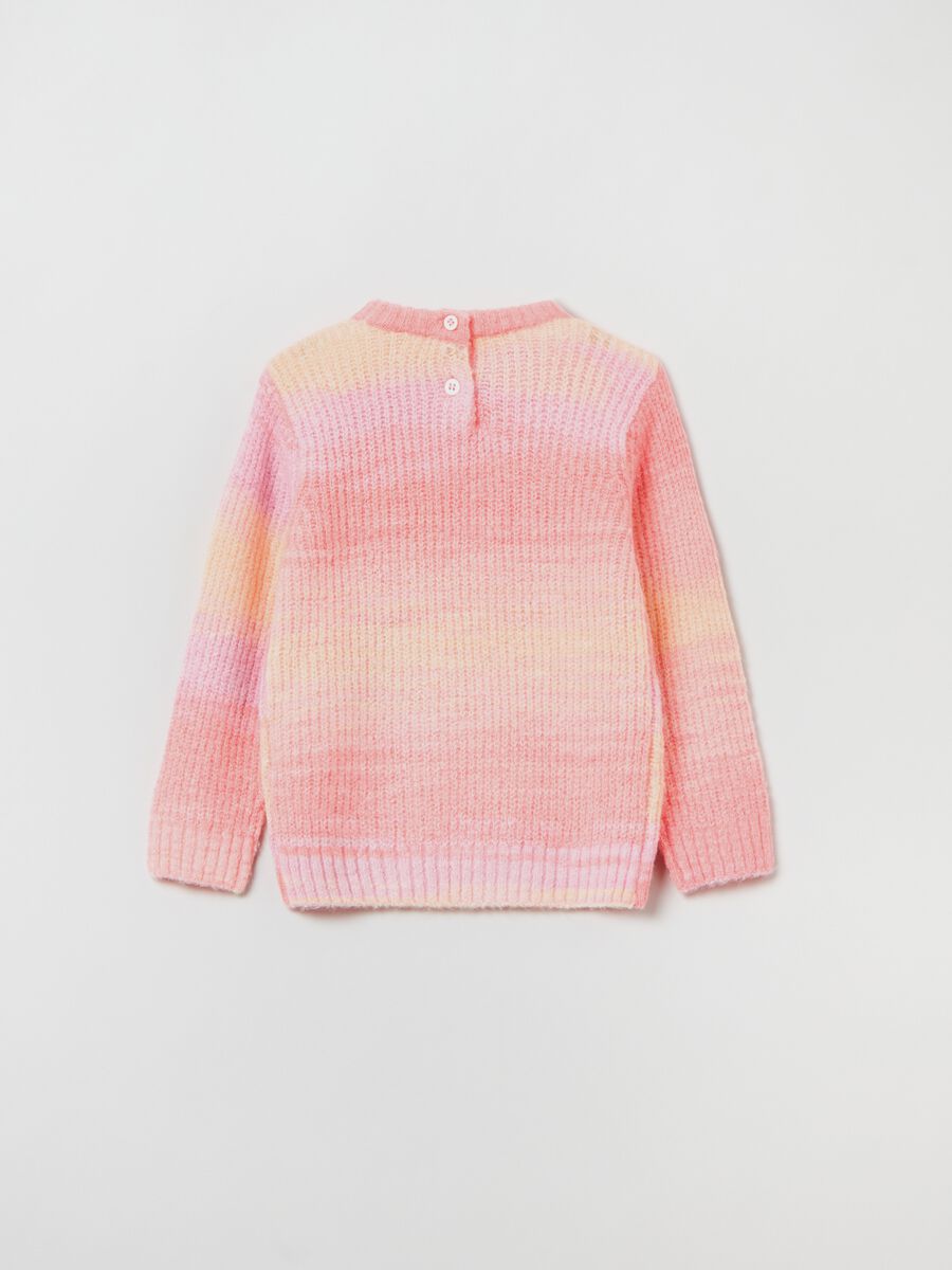 Stretch jersey pullover with multicoloured pattern_1