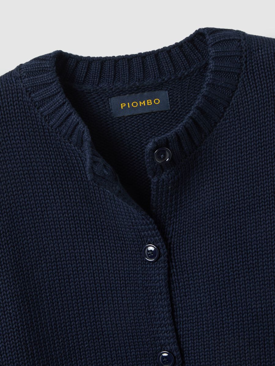 Regular fit pure cotton blue cardigan with buttons_5