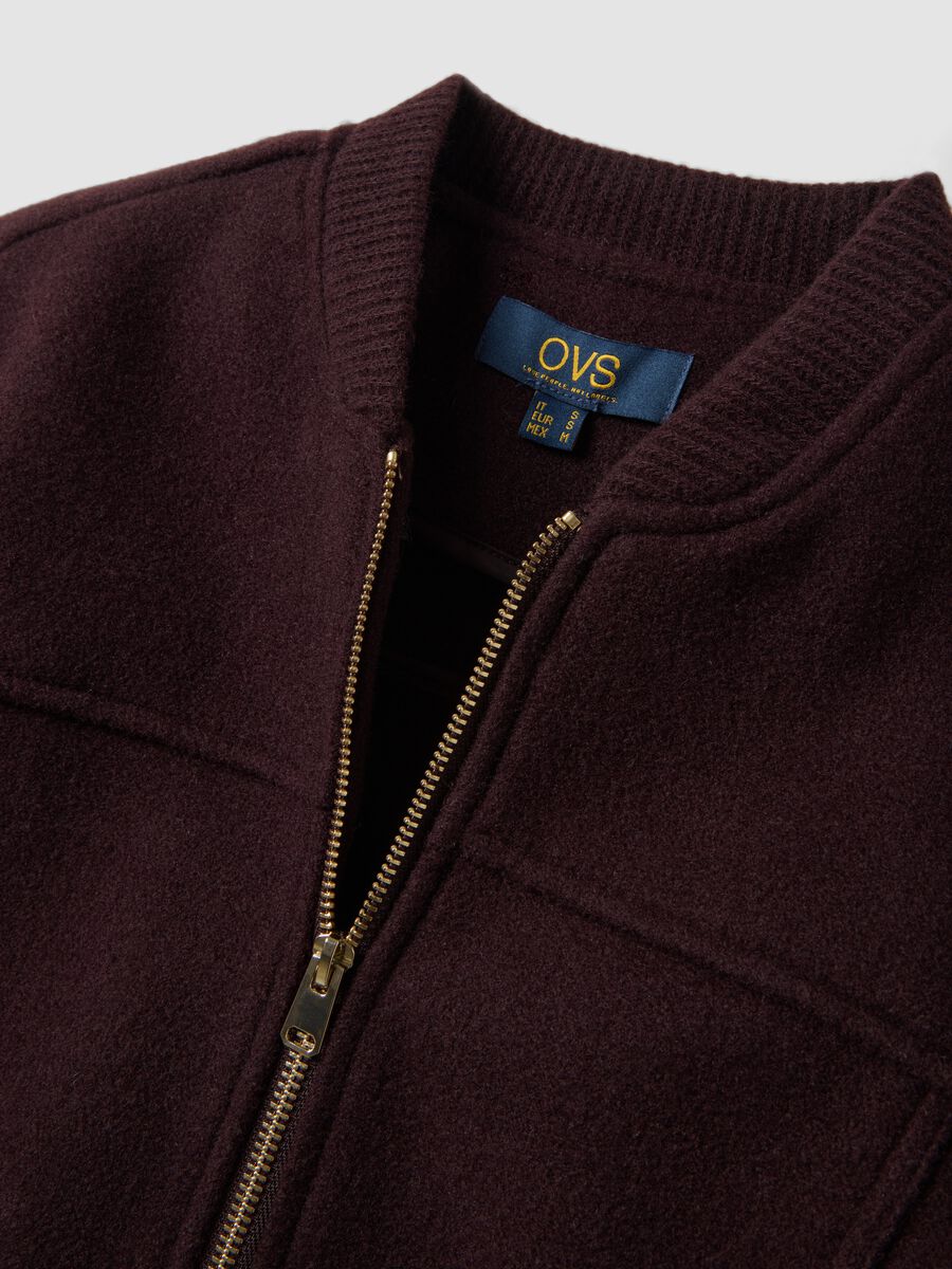 Burgundy purple regular-fit jacket with zip_5
