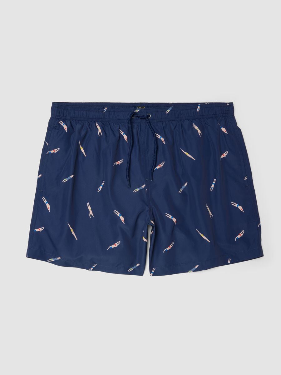 Blue boxer swim shorts with all-over print_4