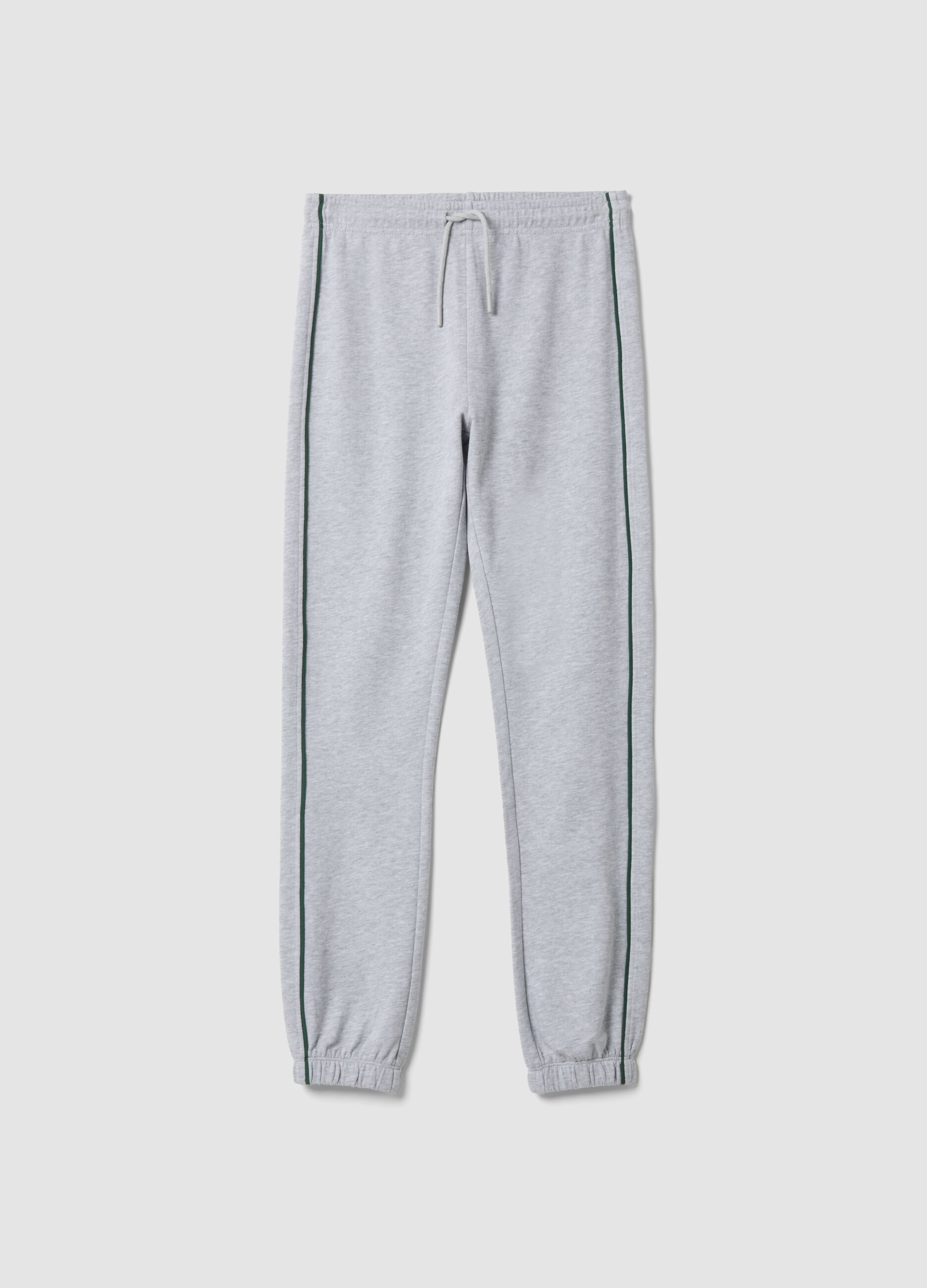 Pantaloni jogger grigi in puro cotone