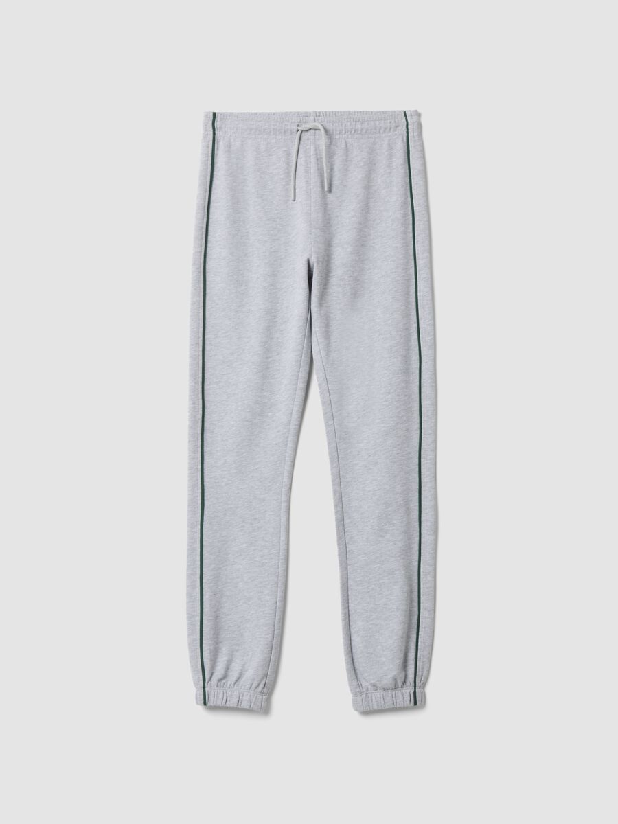 Pantaloni jogger grigi in puro cotone_0