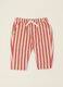 Multicolour striped pure cotton baby trousers, regular fit_0