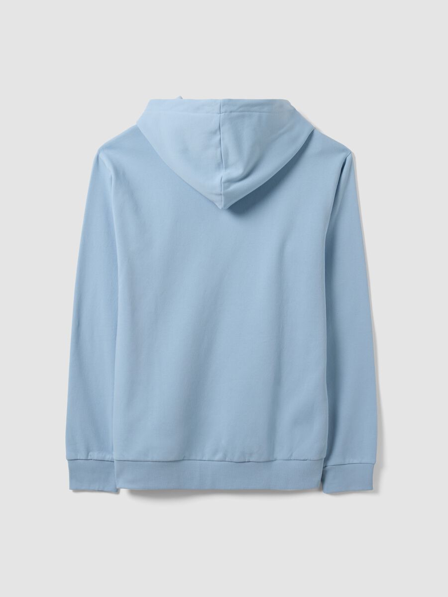 Blue cotton-blend hoodie with Simpsons print_2